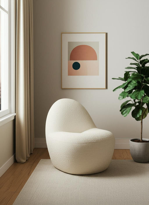Boucle Slipper Chair - Cream