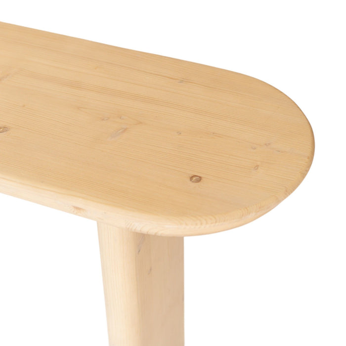 60" Solid Wood Oval Console Table - Natural