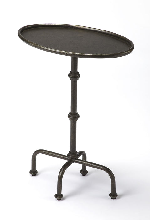 26" Aluminum Oval Pedestal End Table - Gray