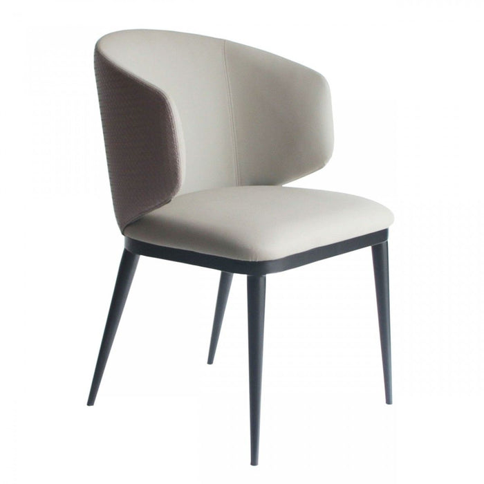 Upholstered Faux Leather Wing Back Dining Arm Chair - Beige