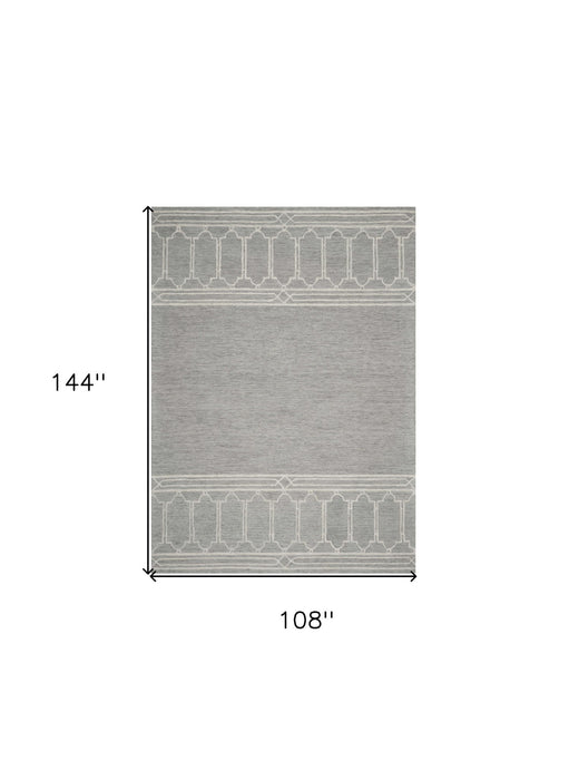 9' x 12' Hand Tufted Geometric Indoor Area Rug - Gray