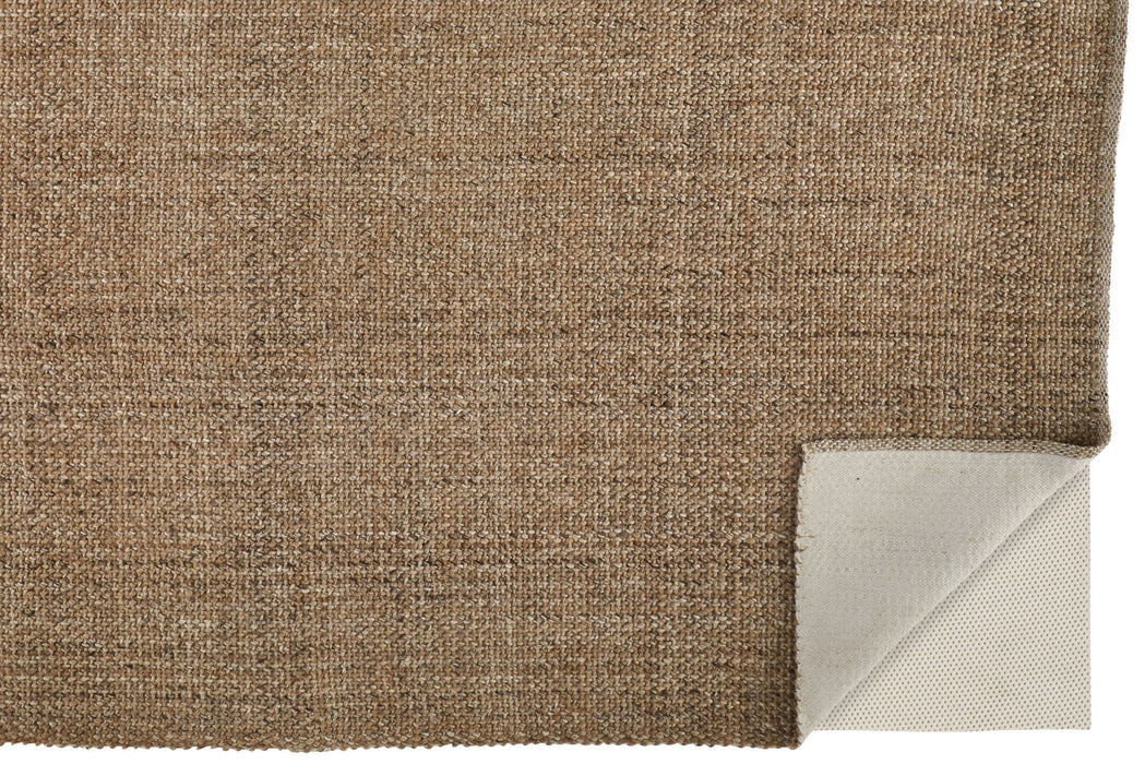 8' x 10' Hand Woven Polyester Area Rug - Brown