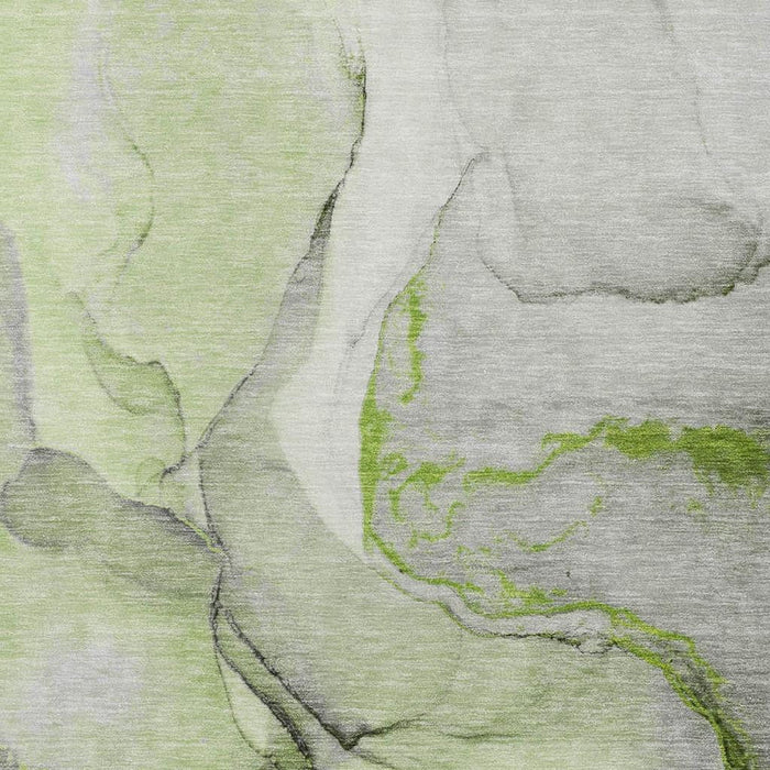 8' X 10' Abstract Washable Area Rug With UV Protection (646826) - Green / Gray / Ivory