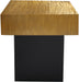 Modern Meridian Furniture Palladium end table with a sleek wooden surface and metal legs, ideal for living room or bedroom decor.