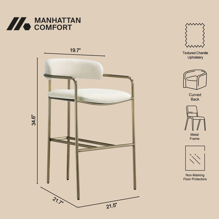 Manhattan Serene - Metal Upholstered Barstool