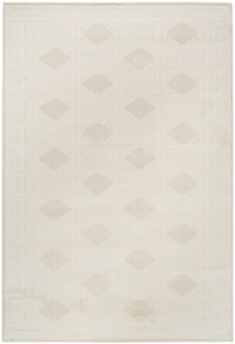 5' X 7' Geometric Power Loom Area Rug (572696) - Beige