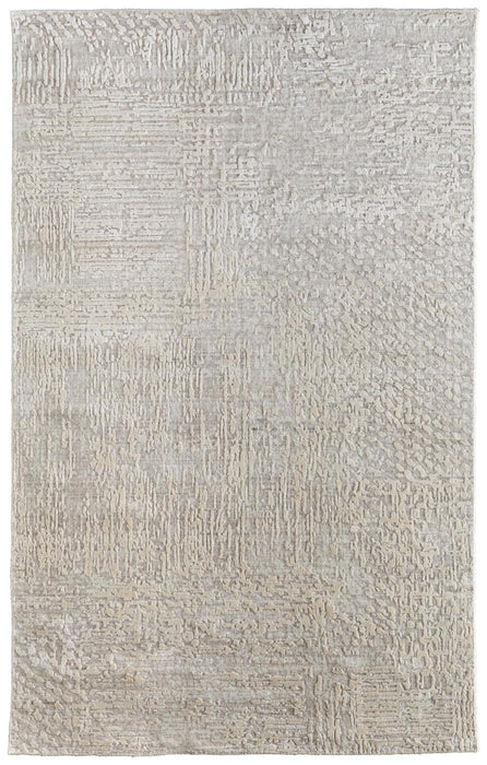 10' X 14' Abstract Hand Woven Area Rug (744444) - Gray / Ivory