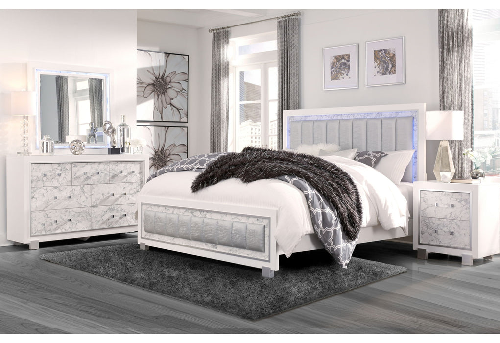 Santorini - 5 Piece Full Bedroom Set - White