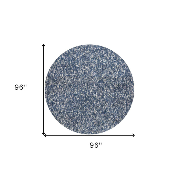 8' Heather Round Indoor Shag Rug - Indigo Ivory