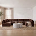 Meridian Furniture Hammond velvet performance fabric U-shaped sectional with armless chairs in a stationary living room setup.