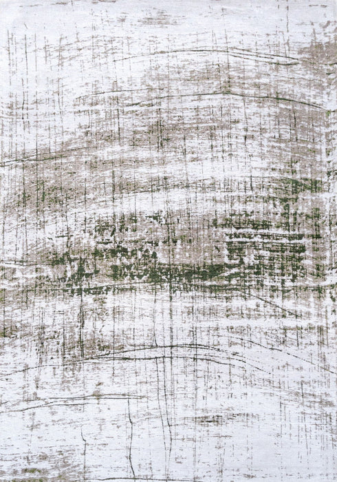 9' X 13' Abstract Washable Area Rug With UV Protection (609979) - White / Gray / Green