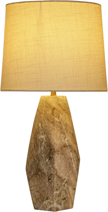 Marble and linen textured fabric table lamp by Meridian Furniture with a sleek, modern design and neutral color palette.