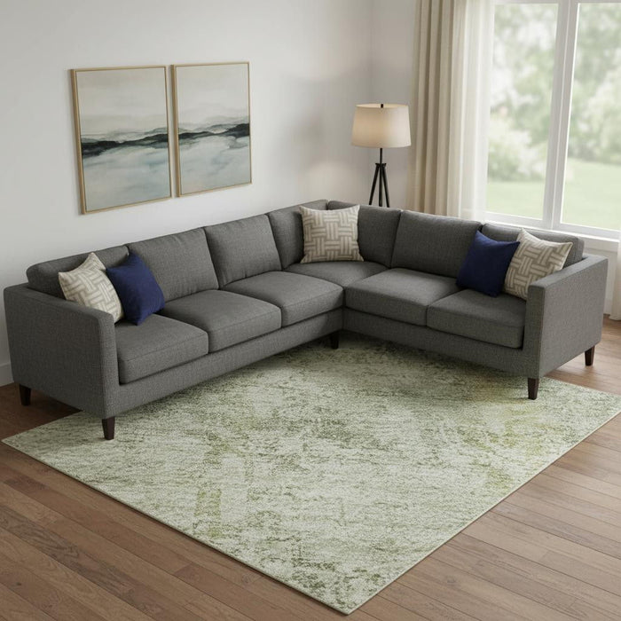 10' X 14' Oriental Washable Area Rug With UV Protection (700643) - Beige / Green