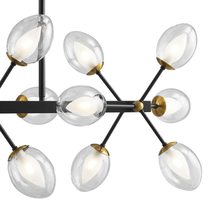 Sputnik Multi Light Transparent Metal Edison Bulb Dimmable Smart Enabled Chandelier With Shades - Black / Clear / Gold