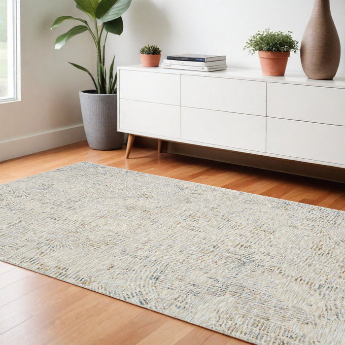 10' x 14' Abstract Area Rug - Ivory And Gray