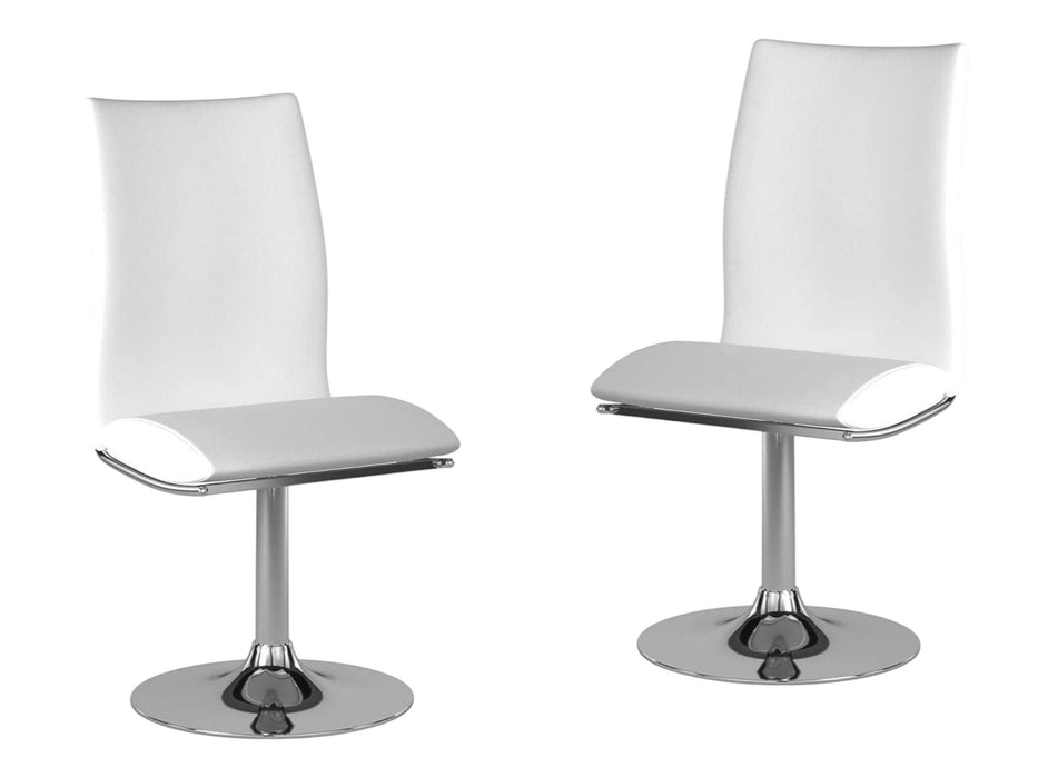 Upholstered Dining Side Chairs (Set of 2) - Silver / White