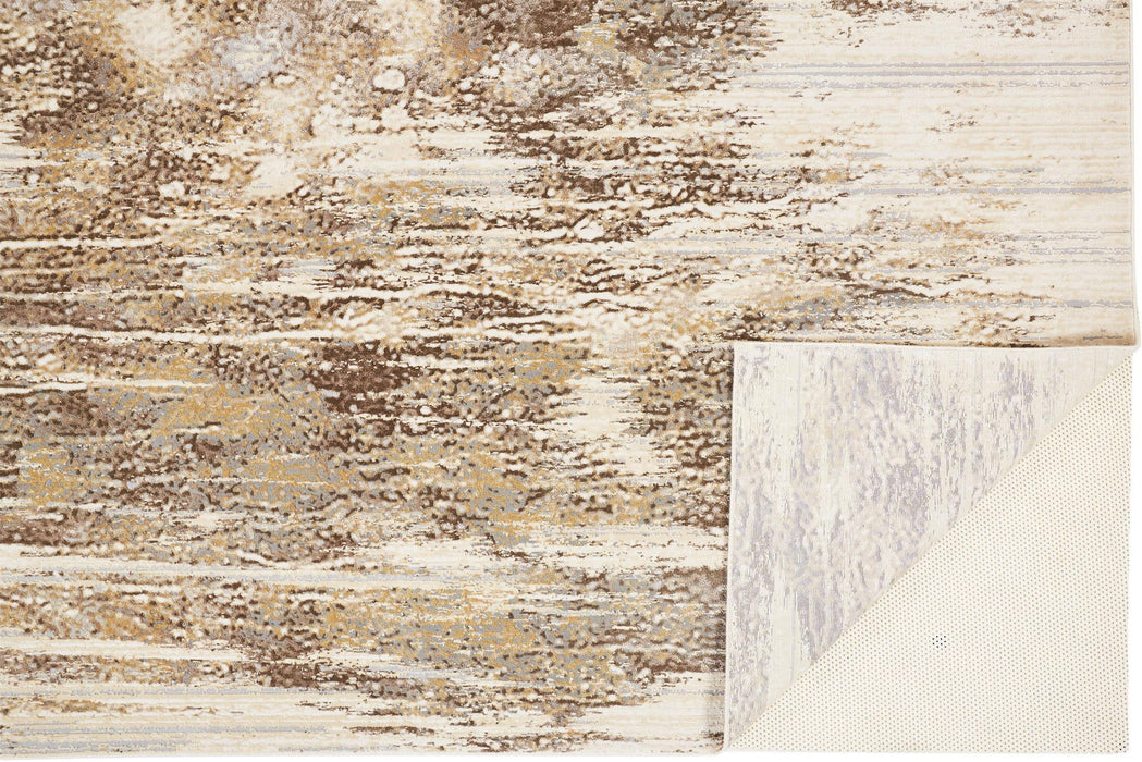 10' x 14' Abstract Area Rug - Tan Ivory And Brown