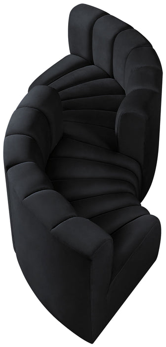 Arc - Velvet 4 Piece Curved Modular Sofa
