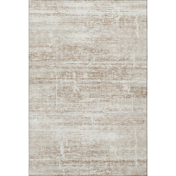 10' X 14' Abstract Washable Area Rug With UV Protection - Beige And Ivory