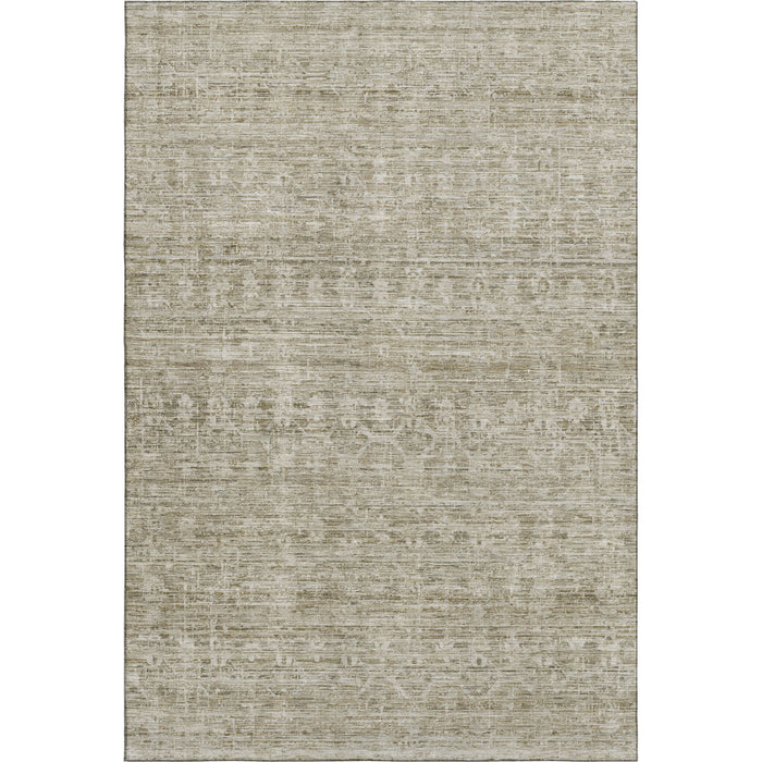10' X 14' Striped Washable Area Rug With UV Protection (699981) - Taupe / Beige