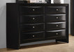 Black Briana 8-drawer dresser by CoasterEssence, featuring sleek modern furniture design with multiple spacious drawers.