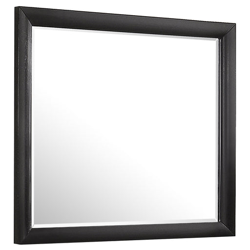 Black Briana dresser mirror by CoasterEssence, featuring a sleek rectangular frame and modern furniture design.