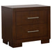Jessica 4-piece Queen LED bedroom set by CoasterEssence with cappuccino finish, includes bed frame, dresser, mirror, and nightstands.
