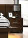 Jessica 6-piece Queen LED bedroom set by CoasterEssence featuring cappuccino-finish furniture with built-in LED lighting