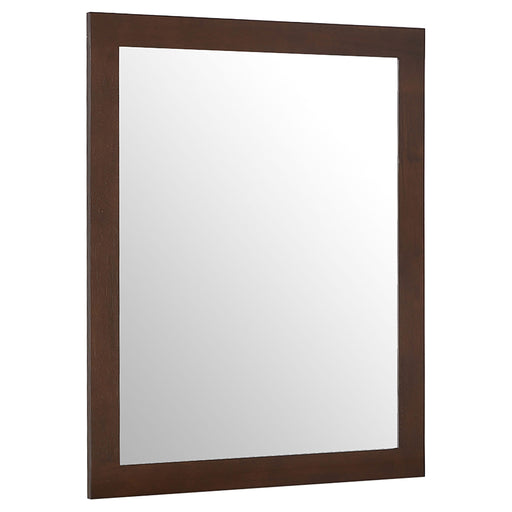 Jessica Cappuccino dresser mirror by CoasterEssence with a warm wood finish and framed rectangular design
