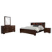 Jessica 4-piece California King bedroom set by CoasterEssence with cappuccino finish, including bed frame, dresser, and nightstands.