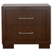 Jessica 4-piece Queen Bedroom Set in cappuccino finish by CoasterEssence, includes bed frame, dresser, mirror, and nightstands.