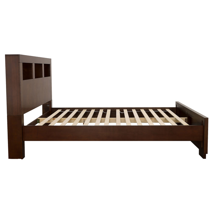 Jessica 5-piece Queen Bedroom Set by CoasterEssence featuring a cappuccino finish and modern furniture design.