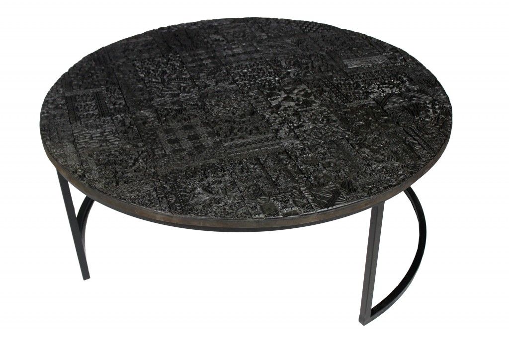 Iron Round Frame Nested Coffee Tables (Set of 2) - Gray
