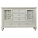 Cream white Sandy Beach 11-drawer dresser by CoasterEssence, showing a spacious modern furniture piece with sleek drawer handles.