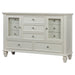 Cream white Sandy Beach 11-drawer dresser by CoasterEssence, featuring a modern furniture design with sleek drawer handles.