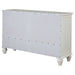 Cream white Sandy Beach 11-drawer dresser by CoasterEssence with sleek wooden handles and a modern furniture design.