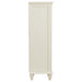 Cream white Sandy Beach 5-drawer bedroom chest by CoasterEssence, showing a sleek, modern furniture piece with five spacious drawers.