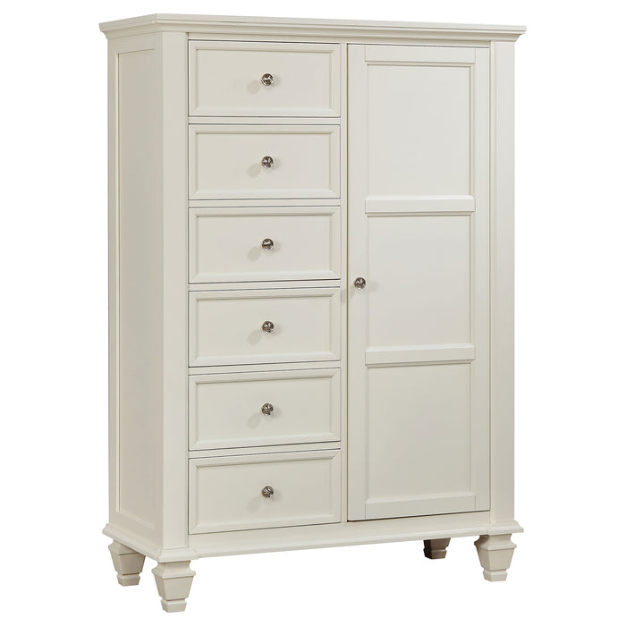 Cream white Sandy Beach 8-drawer door chest by CoasterEssence with sleek drawers and modern furniture design.