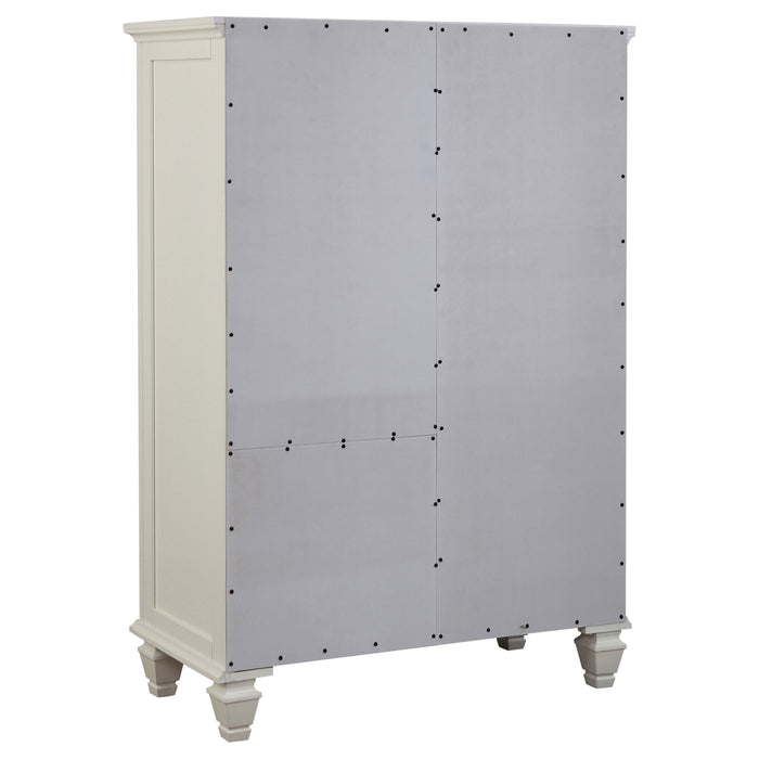 Cream white Sandy Beach 8-drawer door chest by CoasterEssence showing a modern furniture piece with multiple drawers and a sleek design.