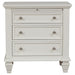 Cream white Sandy Beach 4-piece Eastern King bedroom set by CoasterEssence, featuring a bed, nightstands, and dresser in a stylish furniture design.