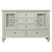Cream white Sandy Beach 4-piece Eastern King bedroom set by CoasterEssence, featuring a bed, nightstands, and matching furniture.