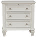 Cream white Sandy Beach 4-piece queen bedroom set by CoasterEssence, includes bed frame, nightstands, and dresser with coastal style.