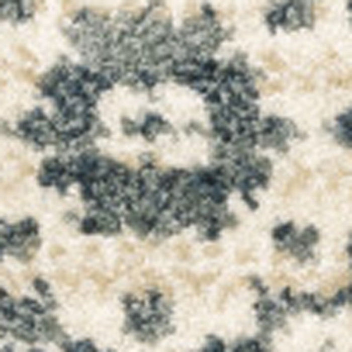 10' x 13' Oriental Power Loom Stain Resistant Area Rug - Beige Gray And Blue