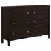 CoasterEveryday Carlton 5-piece Eastern King bedroom set in cappuccino finish, includes bed frame and matching furniture pieces.