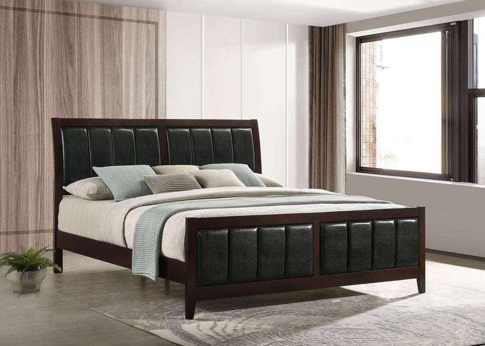 Carlton Wood Eastern King Panel Bed Cappuccino