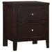 CoasterEveryday Carlton 5-piece Queen bedroom set in cappuccino finish, includes bed frame, dresser, mirror, nightstands, and chest.