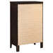 CoasterEveryday Carlton 5-piece Queen bedroom set in cappuccino finish with matching bed frame, nightstands, and dresser.