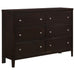 CoasterEveryday Carlton 4-piece twin bedroom set in cappuccino wood finish with a bed, dresser, mirror, and nightstand.