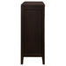 CoasterEveryday Carlton 6-drawer dresser in cappuccino finish with sleek metal handles and a modern furniture design.
