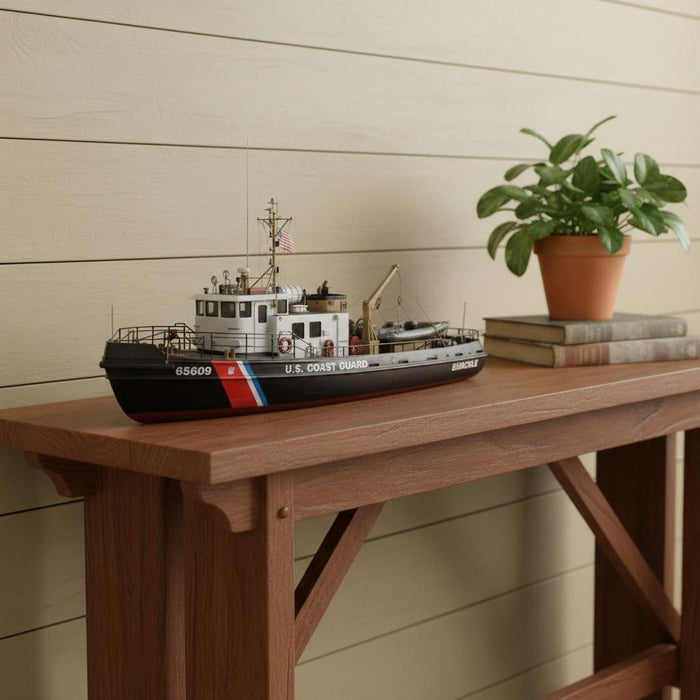 Hand Painted Model Boat (624540) - Black / White